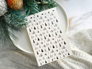1 Sheet, Approx 13x90cm, Christmas Print Water Decal Image Transfer for Polymer Clay / Ceramics